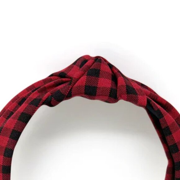 NWOT Plaid Red and Black Headband - Picture 3 of 5